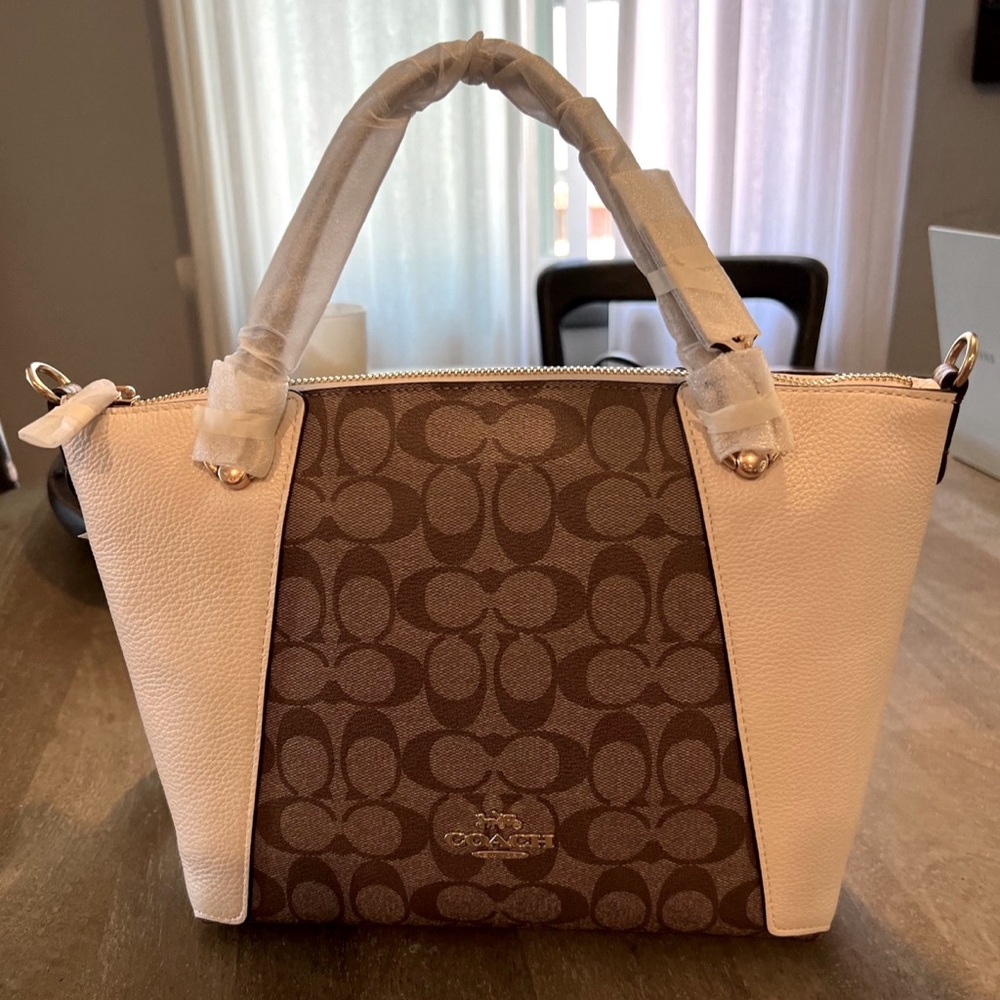 Coach KACEY SATCHEL IN COLORBLOCK SIGNATURE CANVAS